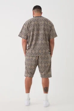 Plus Oversized Jacquard Abstract T-shirt | UK^boohooMAN Best