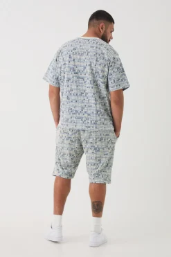 Plus Oversized Jacquard Geo T-shirt | UK^boohooMAN Best