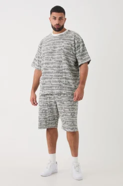 Plus Oversized Jacquard Geo T-shirt | UK^boohooMAN Best