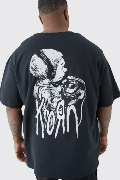 Plus Oversized Korn License T-shirt In | UK^boohooMAN Hot