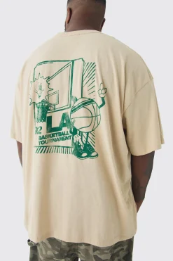Plus Oversized LA Basketball Graphic T-Shirt | UK^boohooMAN Best