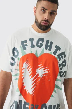 Plus Oversized Large Scale Foo Fighters License T-Shirt | UK^boohooMAN Clearance
