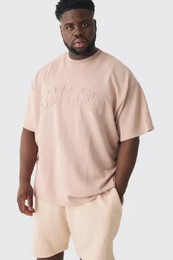 Plus Oversized Limited Applique Washed T-shirt | UK^boohooMAN Discount