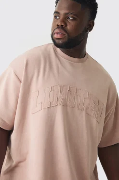 Plus Oversized Limited Applique Washed T-shirt | UK^boohooMAN Discount