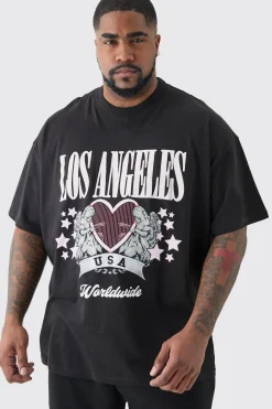 Plus Oversized Los Angeles T-shirt In | UK^boohooMAN Sale
