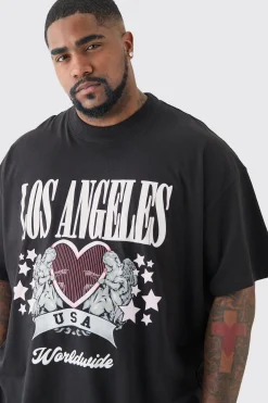 Plus Oversized Los Angeles T-shirt In | UK^boohooMAN Sale