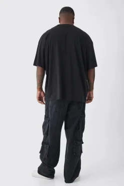 Plus Oversized Metallic Print Cowboy T-Shirt | UK^boohooMAN Sale