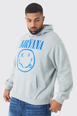 boohooMAN Plus Oversized Nirvana Face License Print Hoodie | UK| Hoodies & Sweatshirts