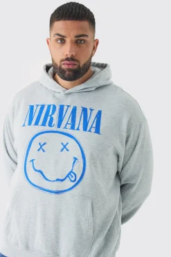 boohooMAN Plus Oversized Nirvana Face License Print Hoodie | UK| Hoodies & Sweatshirts