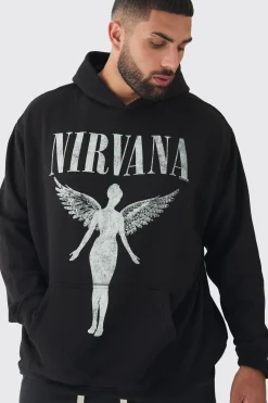 boohooMAN Plus Oversized Nirvana License Tour Date License Hoodie | UK| Hoodies & Sweatshirts