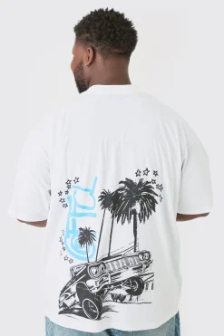 Plus Oversized OFCL Back Print Car T-shirt In | UK^boohooMAN Discount