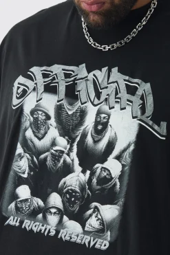 Plus Oversized Official Balaclava Print T-Shirt | UK^boohooMAN Discount