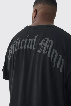 Plus Oversized Official Man Cross Puff Print T-Shirt | UK^boohooMAN Best