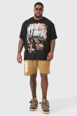 Plus Oversized Official Renaissance Print T-shirt In | UK^boohooMAN Outlet