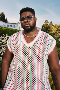 Plus Oversized Open Stitch Crochet Knitted Tank | UK^boohooMAN Outlet