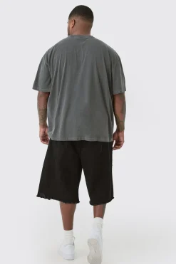 Plus Oversized Overdye Wash Moto Print T-shirt | UK^boohooMAN Hot