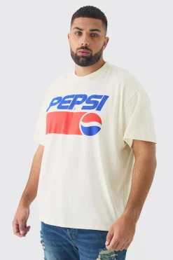 Plus Oversized Pepsi License Print T-Shirt | UK^boohooMAN Hot