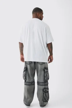 Plus Oversized Plus Black Heart Embroidered T-shirt In | UK^boohooMAN Outlet