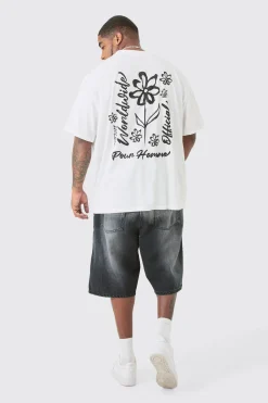 Plus Oversized Pour Homme Line Drawing Print T-shirt | UK^boohooMAN Sale