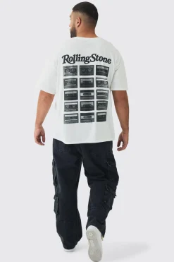 Plus Oversized Rolling Stones License Print T-Shirt | UK^boohooMAN