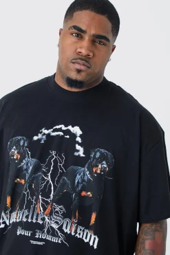 Plus Oversized Rottweiler Graphic T-shirt | UK^boohooMAN Best