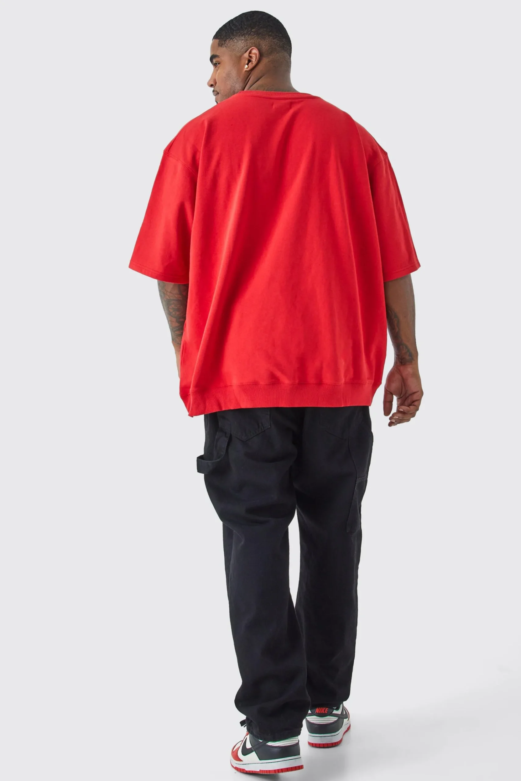 boohooMAN Plus Oversized Short Sleeve Lightweight Boxy Sweatshirt | UK| Hoodies & Sweatshirts