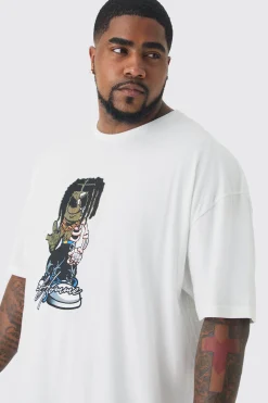 Plus Oversized Teddy Chest Print T-shirt | UK^boohooMAN New