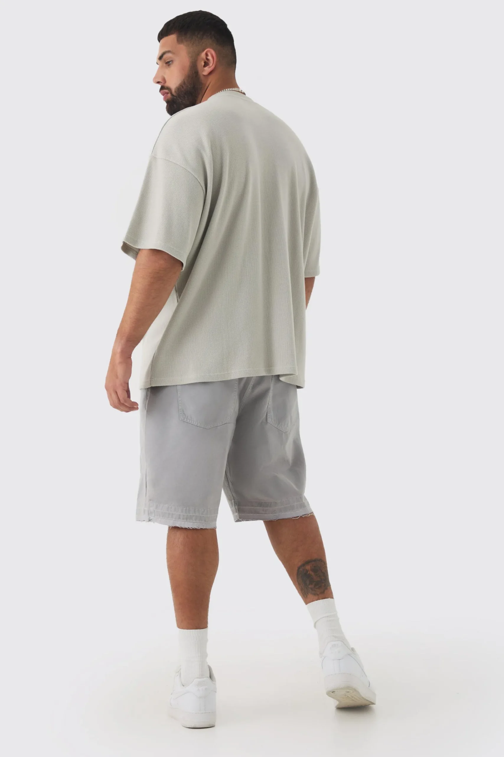 Plus Oversized Waffle T-shirt | UK^boohooMAN Online