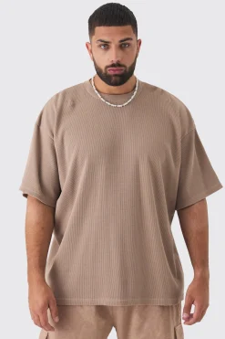 Plus Oversized Waffle T-shirt | UK^boohooMAN Best