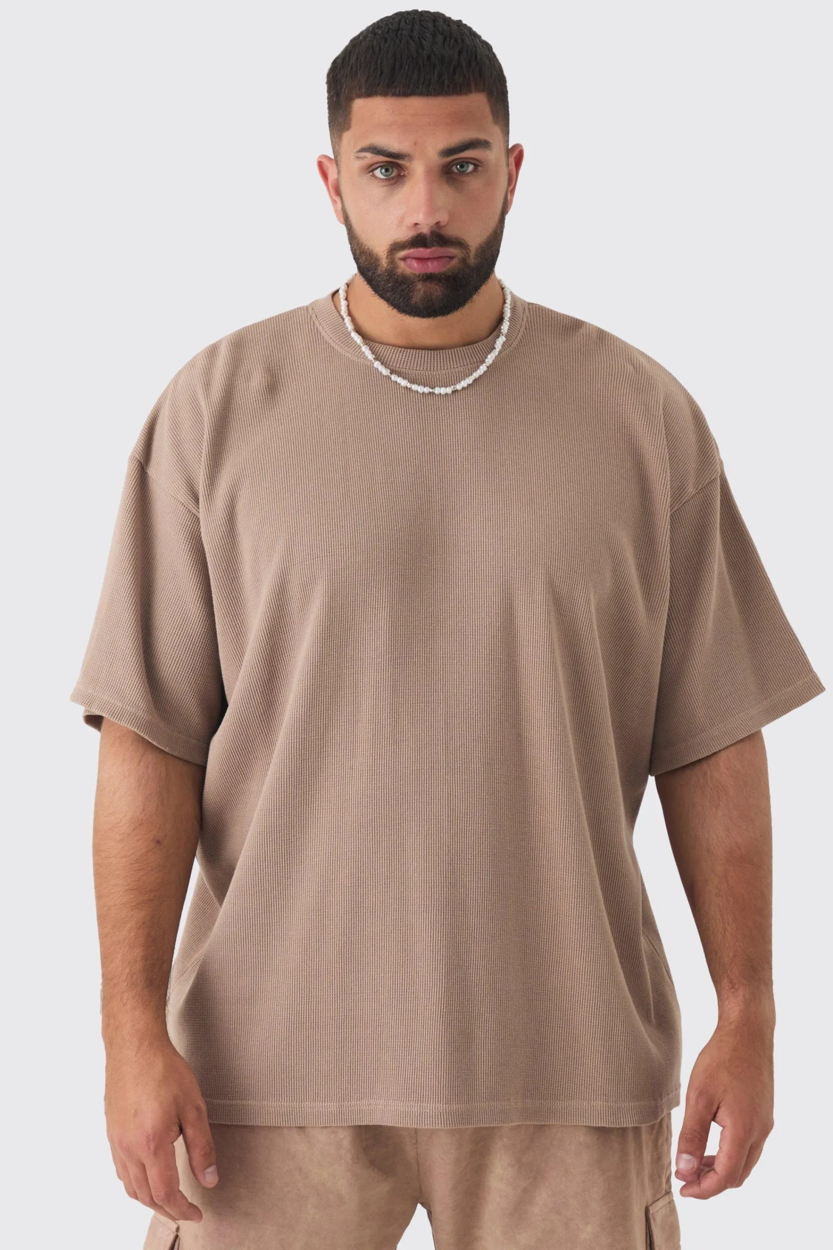 Plus Oversized Waffle T-shirt | UK^boohooMAN Best