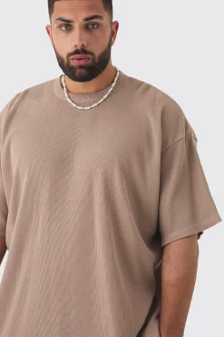 Plus Oversized Waffle T-shirt | UK^boohooMAN Best