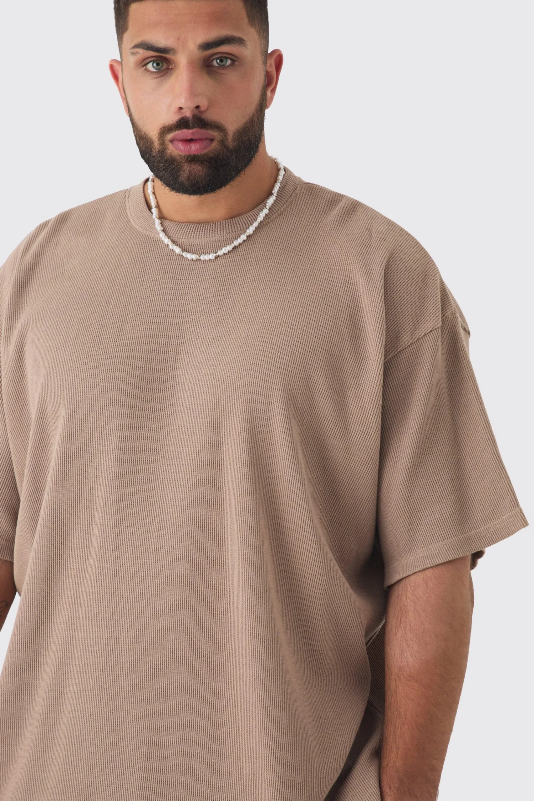 Plus Oversized Waffle T-shirt | UK^boohooMAN Best
