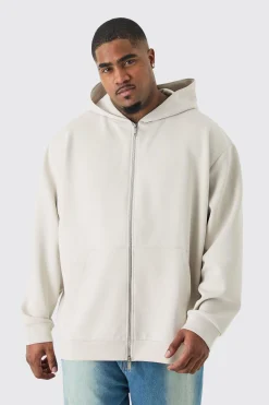 boohooMAN Plus Oversized Zip Through Scuba Hoodie | UK| Hoodies & Sweatshirts