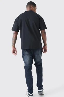 boohooMAN Plus Paint Splatter Distressed Skinny Jeans | UK| Trousers|Jeans