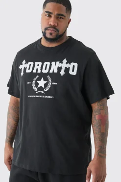 Plus Paris Toronto Print T-shirt | UK^boohooMAN Outlet
