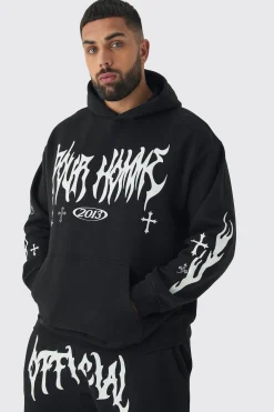 boohooMAN Plus Pour Homme Cross Print Tracksuit In | UK| Tracksuits