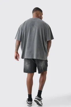 Plus Pour Homme Lips T-shirt In Acid Wash | UK^boohooMAN Best