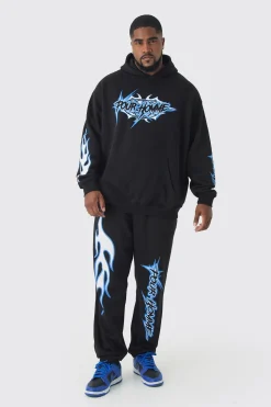 boohooMAN Plus Pour Homme Print Tracksuit In | UK| Tracksuits