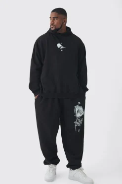 boohooMAN Plus Pour Homme Rose Print Tracksuit | UK| Tracksuits