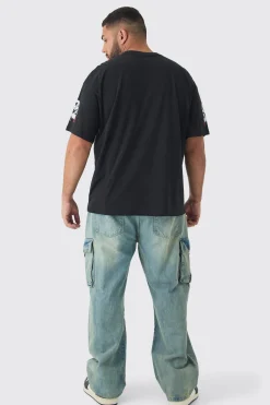 Plus Pour Homme Skull Print Oversized T-shirt In | UK^boohooMAN