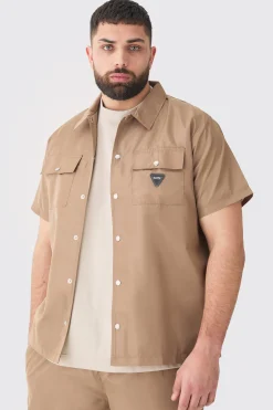 boohooMAN Plus Regular Patch Pocket Nylon Man Overshirt | UK| Shirts