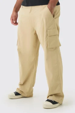 boohooMAN Plus Relaxed Fit Fixed Waist Cargo Trousers | UK| Trousers|Cargos