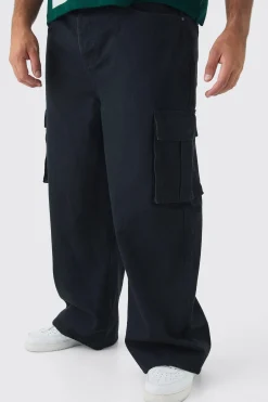 boohooMAN Plus Relaxed Rigid Cargo Jeans | UK| Trousers|Cargos