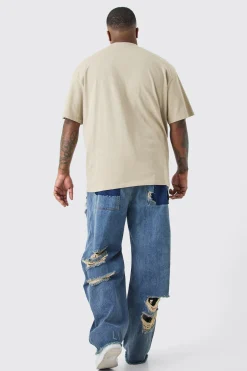 boohooMAN Plus Relaxed Rigid Distressed Jeans | UK| Jeans