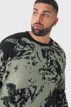 boohooMAN Plus Renaissance Oversized Knitted Sweat | UK| Knitwear