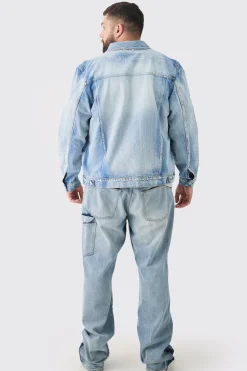 boohooMAN Plus Renaissance Panel Denim Jacket | UK| Coats & Jackets