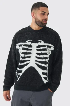 boohooMAN Plus Rib Cage Oversized Knitted Jumper | UK| Knitwear