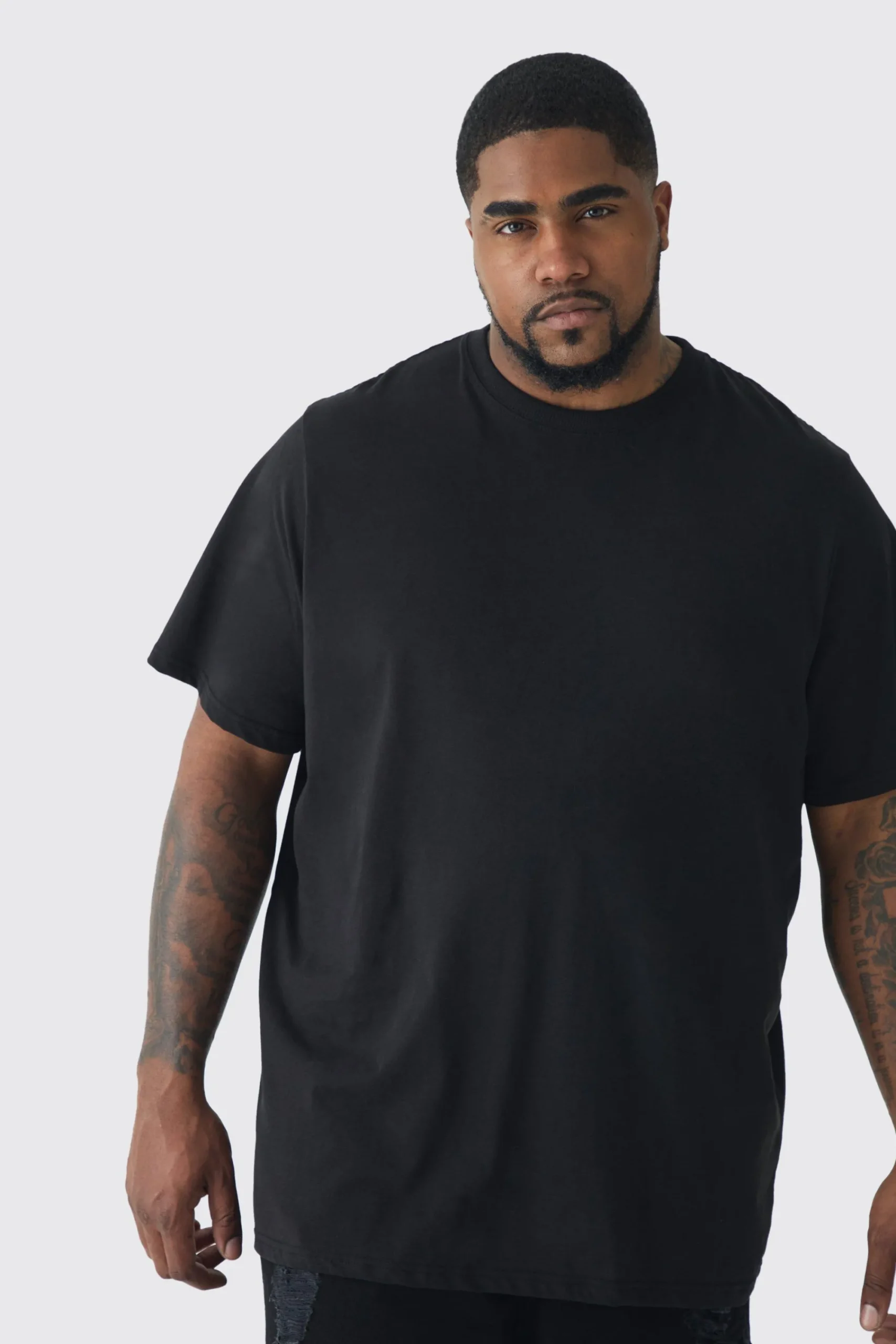 Plus Rose Floral Back Print T-shirt | UK^boohooMAN Clearance