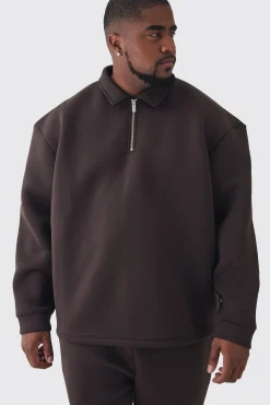 boohooMAN Plus Scuba Rugby Sweat | UK| Hoodies & Sweatshirts