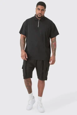 Plus Short Sleeve Pique Polo In | UK^boohooMAN Outlet